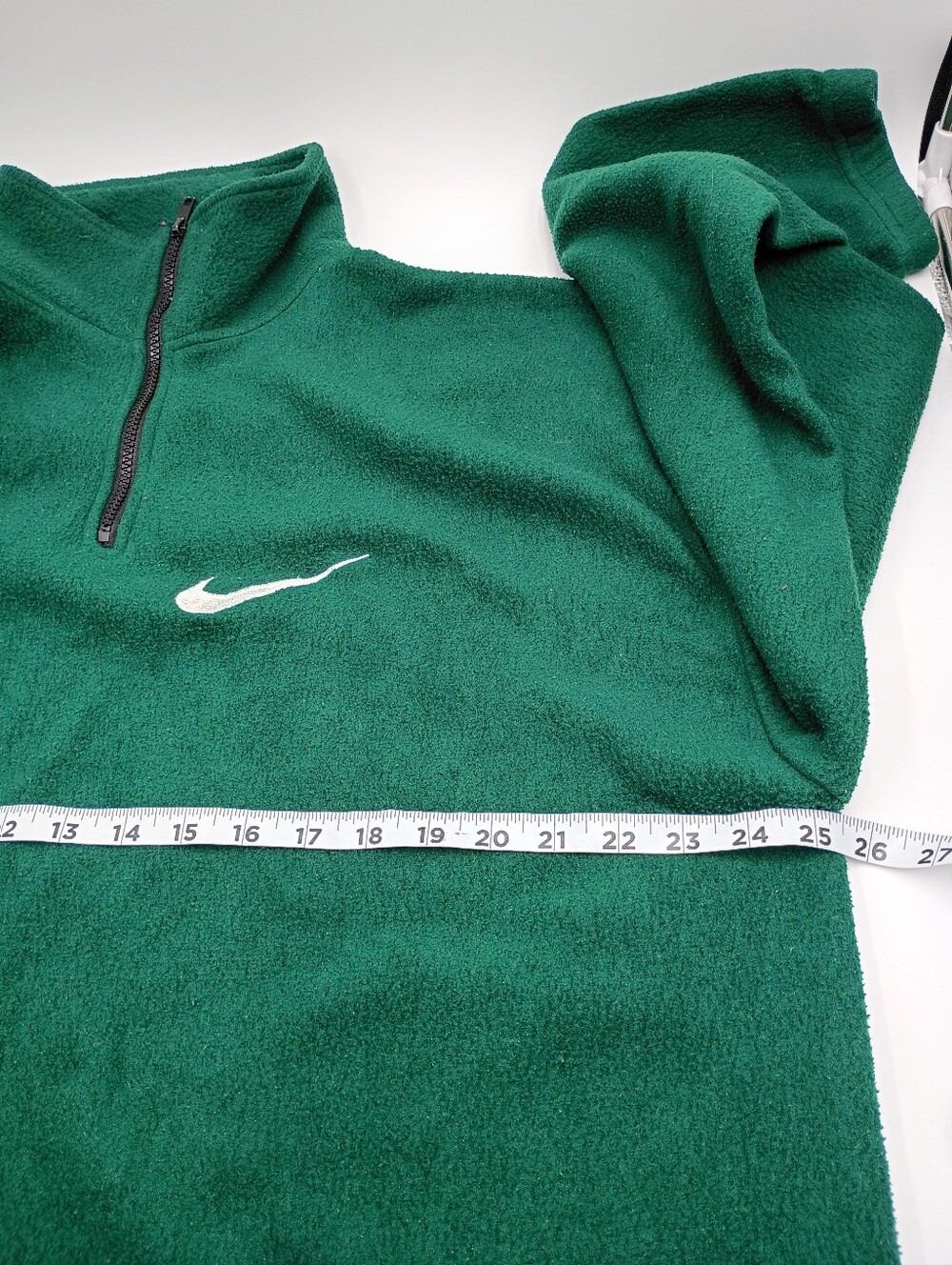 Vintage 90s Nike Quarter-Zip Fleece Pullover Jacket - Forest Green XL - Picture 10 of 12